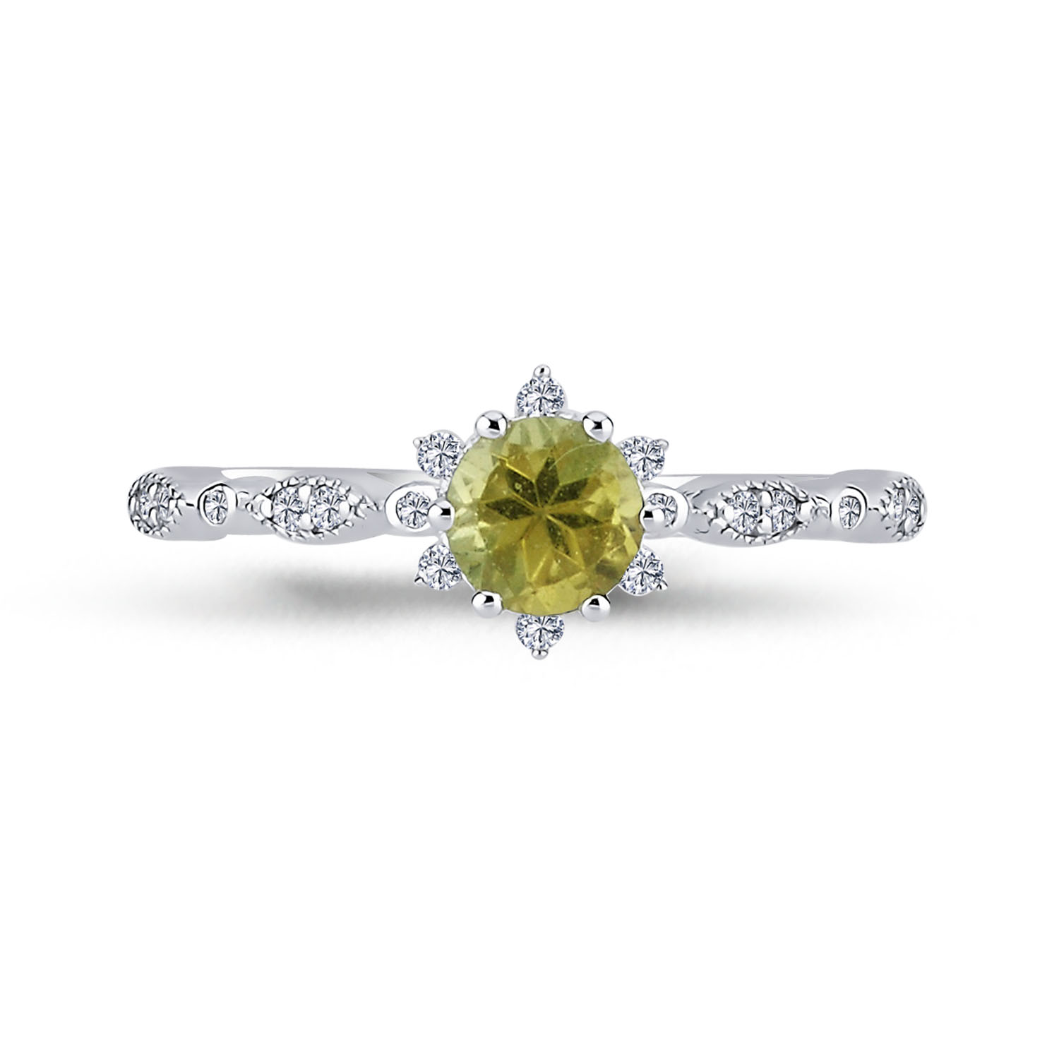 0.65 Karat Pırlantalı Lotus Vintage Yüzük - VNGYZB5003-2