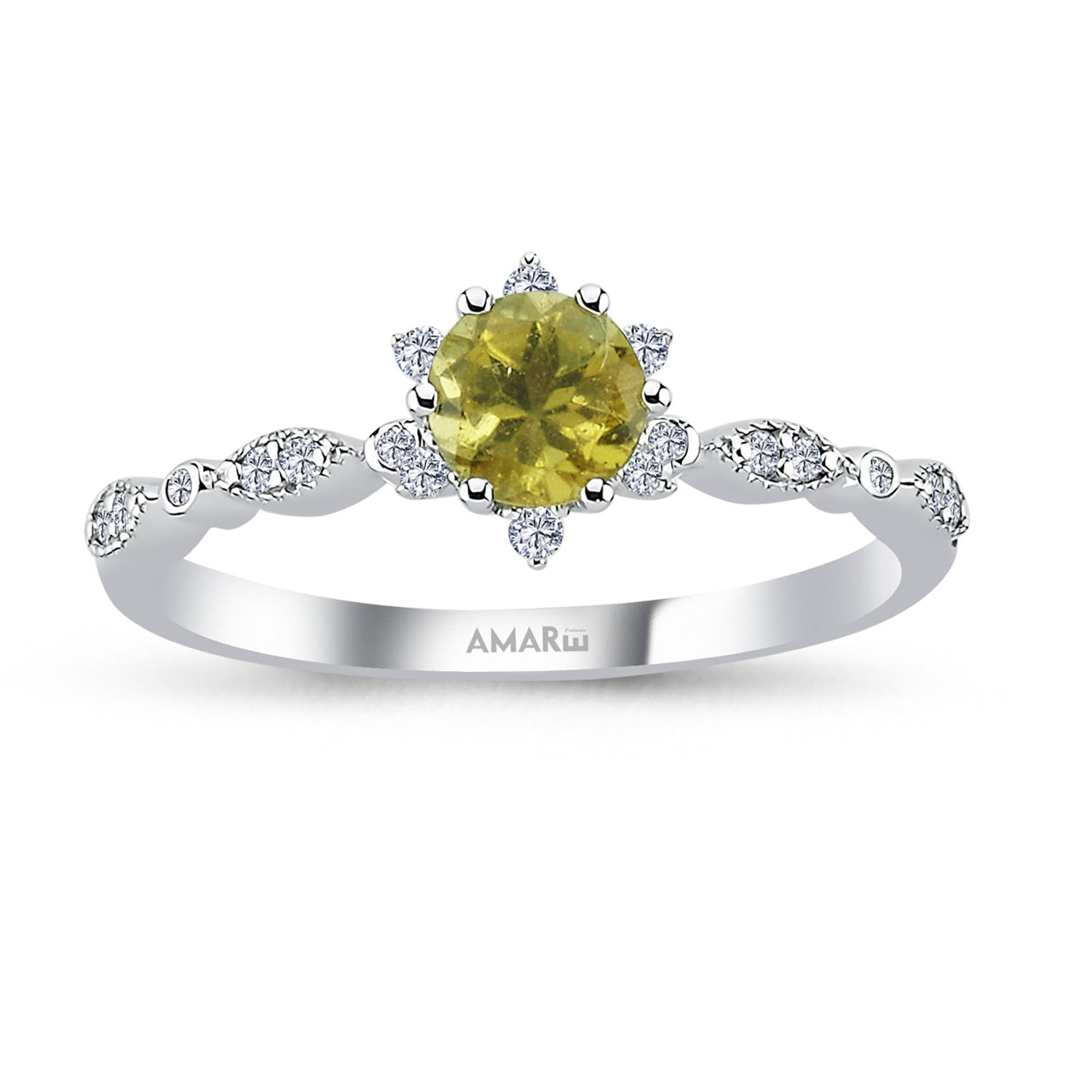 0.65 Karat Pırlantalı Lotus Vintage Yüzük - VNGYZB5003-2