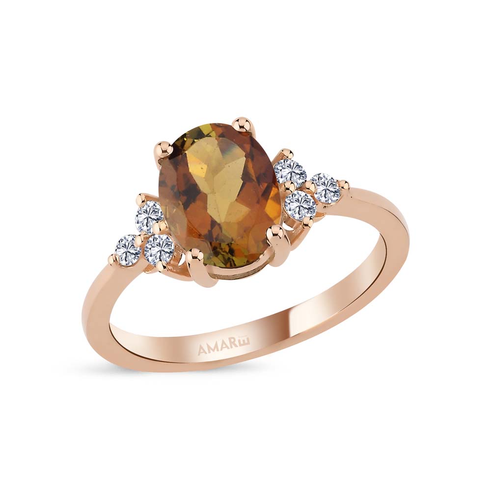 1.94 Karat Pırlantalı Sarı Turmalin Yüzük - ANTY0001