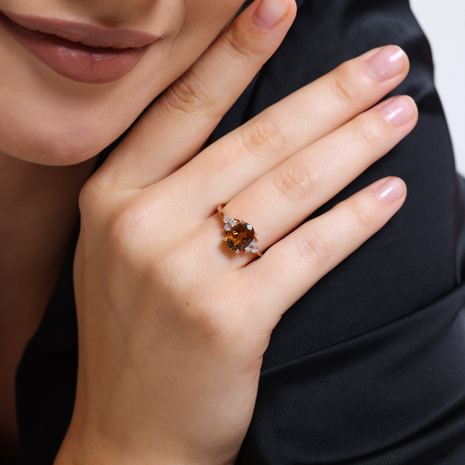 1.94 Karat Pırlantalı Sarı Turmalin Yüzük - ANTY0001