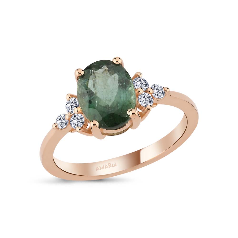 2.02 Karat Pırlantalı Yeşil Turmalin Yüzük - ANTY0003