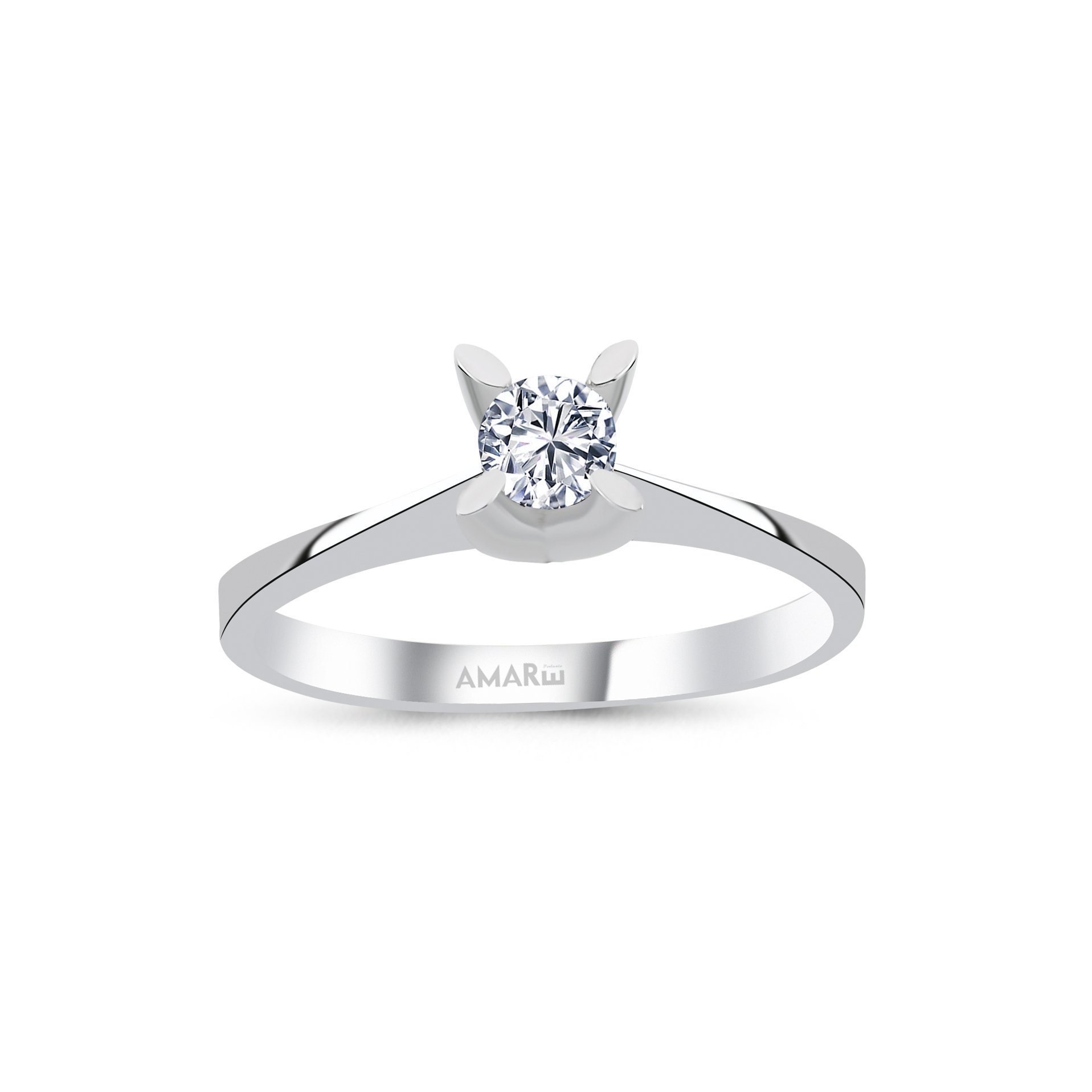 0.30 Karat E Renk Hrd Sertifikali Tektaş Yüzük