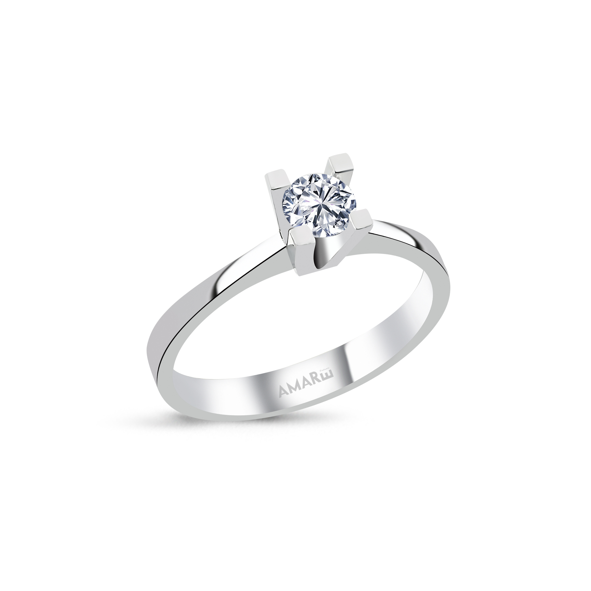 0.35 Karat G Renk Hrd Sertifikali Tektaş Yüzük